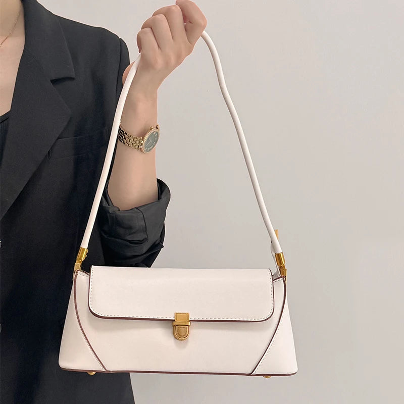 Fashion PU Leather Underarm Shoulder Bags For Women Trend Designer French Style Female Tote Ladies Flap Handbags