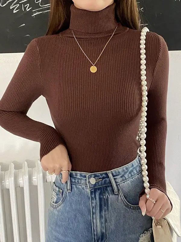 Heliar Women Fall Turtleneck Sweater Knitted Soft Pullovers Cashmere Jumpers Basic Soft Sweaters For Women 2026 Autumn Winter