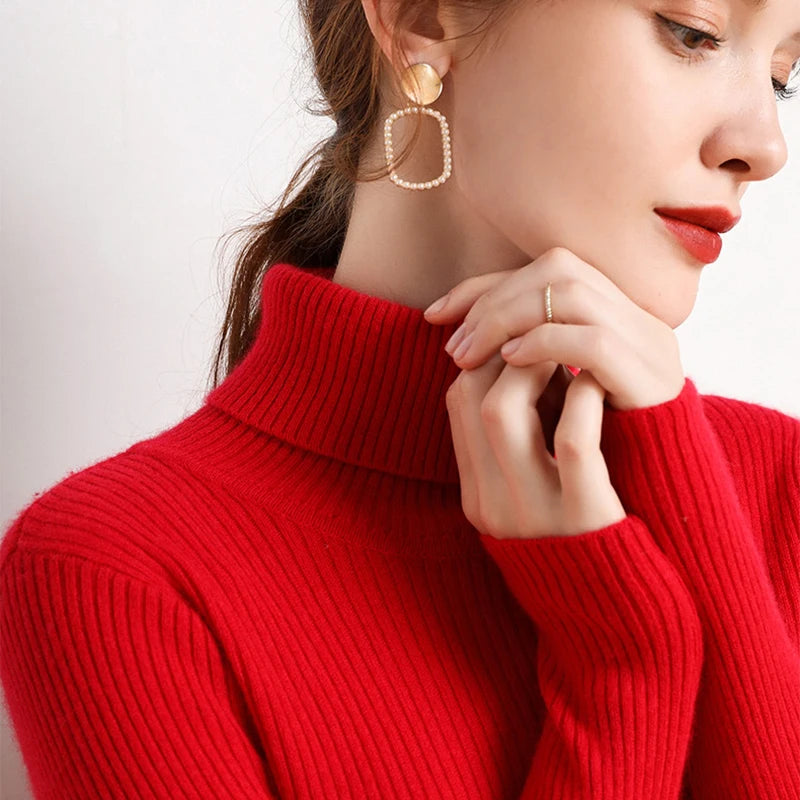 Heliar Women Fall Turtleneck Sweater Knitted Soft Pullovers Cashmere Jumpers Basic Soft Sweaters For Women 2026 Autumn Winter