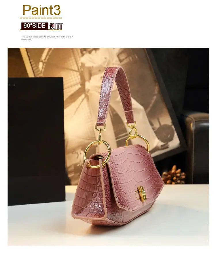 Designer Brand's New Stone Print Design Underarm Leather Shoulder Crossbody Bags for Women Сумка Женская