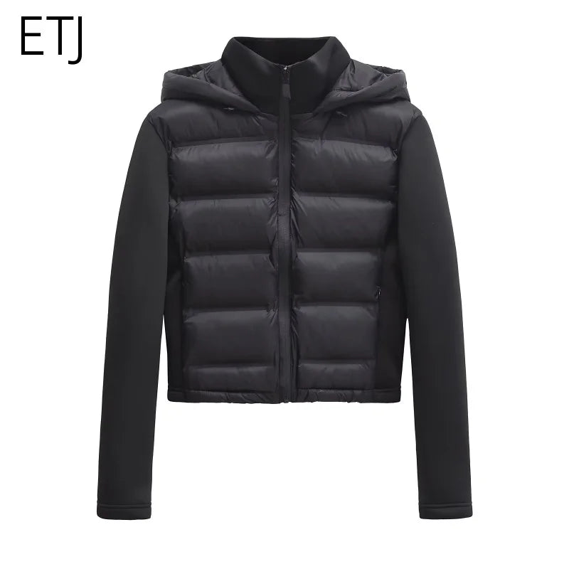 2025 Winter New Arrival  Women's Lightweight Warm Down Jacket with Long Sleeves and Zippered Hooded Sports Coat 4391742