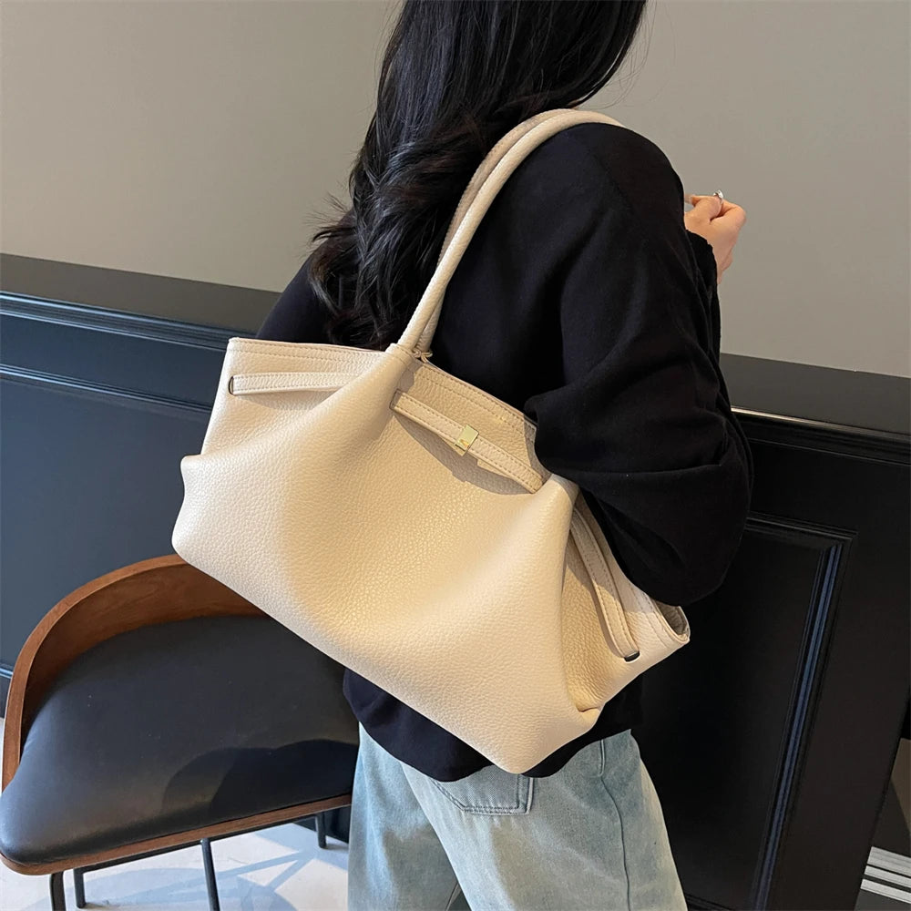 MOODS Lychee Pattern Underarm Shoulder Bags For Women Soft PU Leather Large Capacity Mini Tote Bag 2025 Luxury Designer Handbags