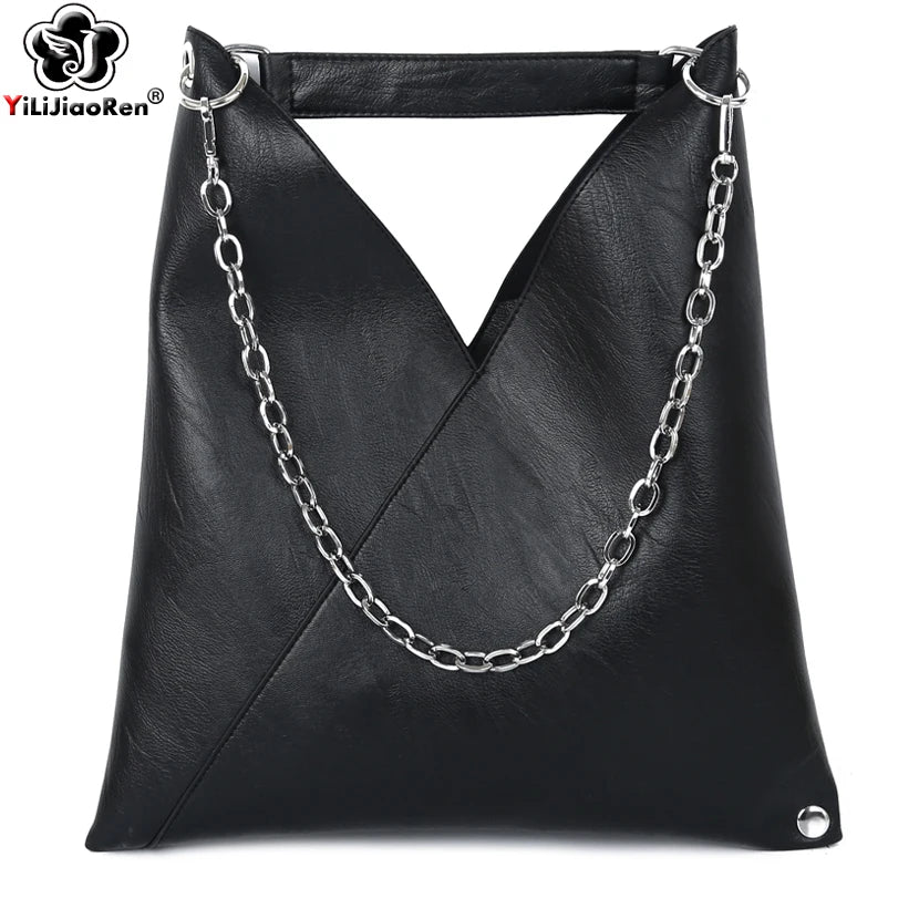 Rivet Chain Hobo Shoulder Bag