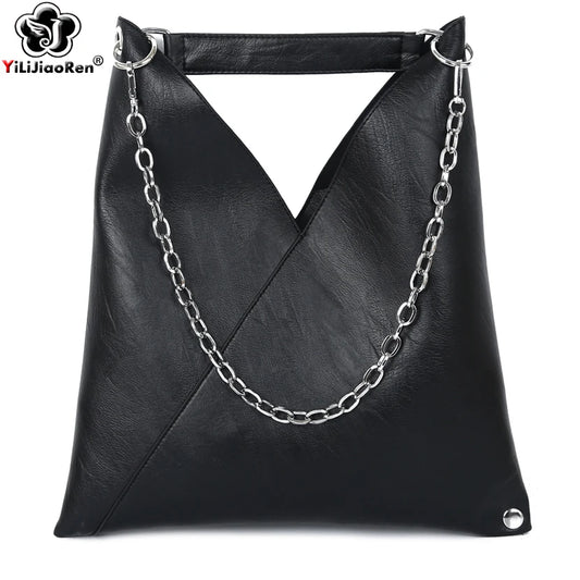 Rivet Chain Hobo Shoulder Bag