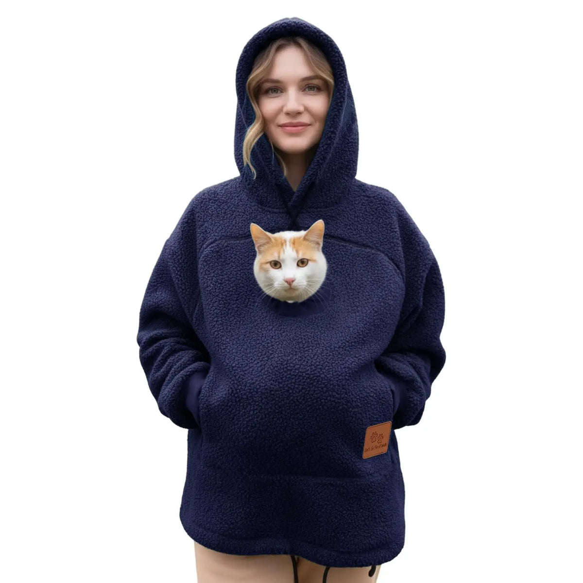 Fleece Hooded Kangaroo-Pocket Sweatshirt