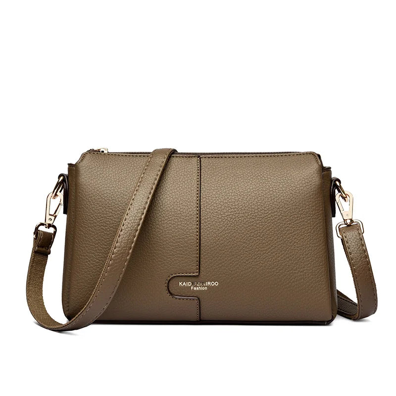 Three-Compartment Tassel Bucket Bag