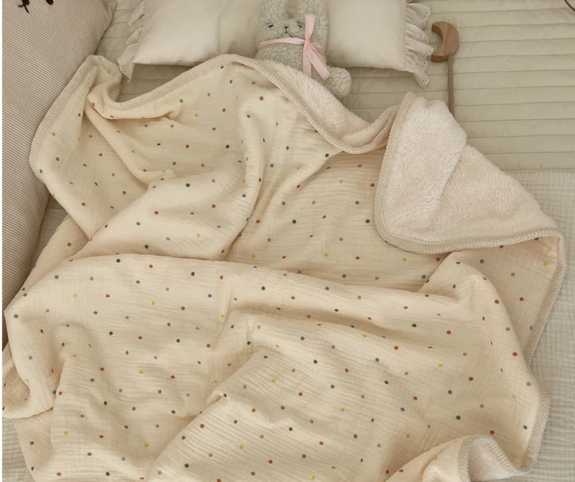 Muslin Baby Blanket Newborn Infant Swaddles Wrap Blankets Winter Fleece Thermal Crib Stroller Sleep Cover Soft Throw Blankets
