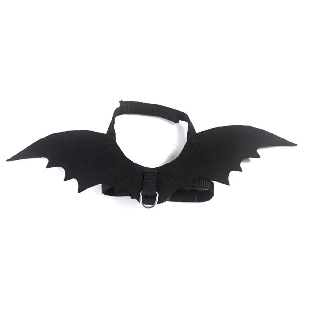 Pet Halloween Bat Wings Dog Cat Costume Party Dress Funny Cool Puppy Kitty Apparel Cosplay Prop with Traction Rope Fixing Hole