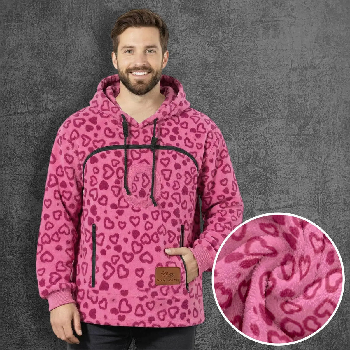Fleece Hooded Kangaroo-Pocket Sweatshirt