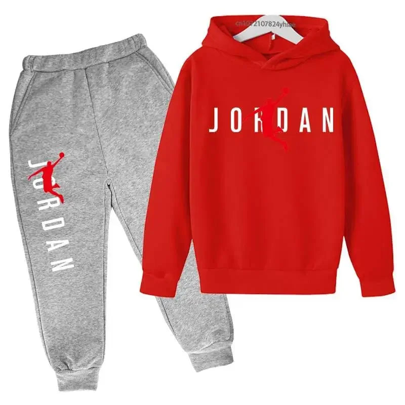 Children Spring  Autumn Hoodie Pants  Kid Casual Pullover basketball Two Piece Suit  Coat Boys And Girls Outdoor Sports Set