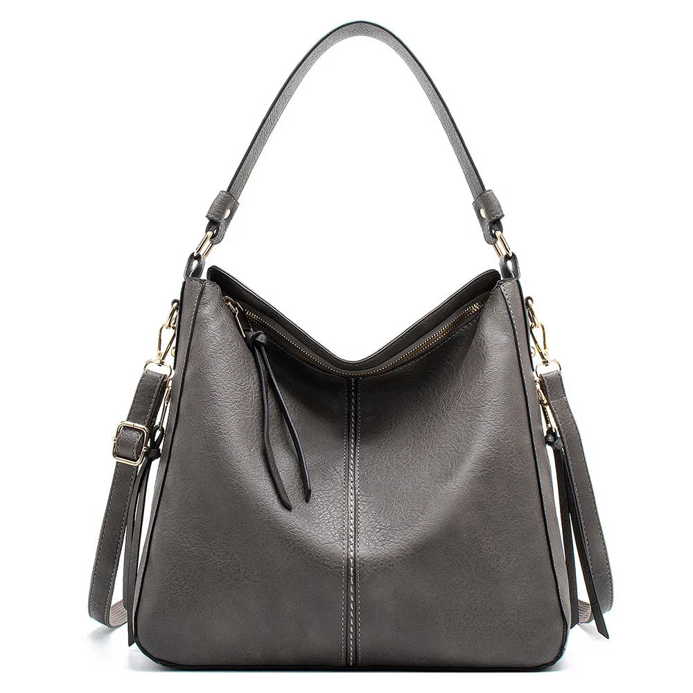 Vintage Faux Leather Hobo Shoulder Bag