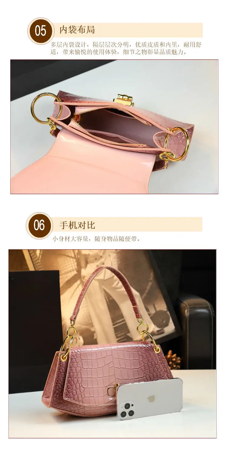 Designer Brand's New Stone Print Design Underarm Leather Shoulder Crossbody Bags for Women Сумка Женская