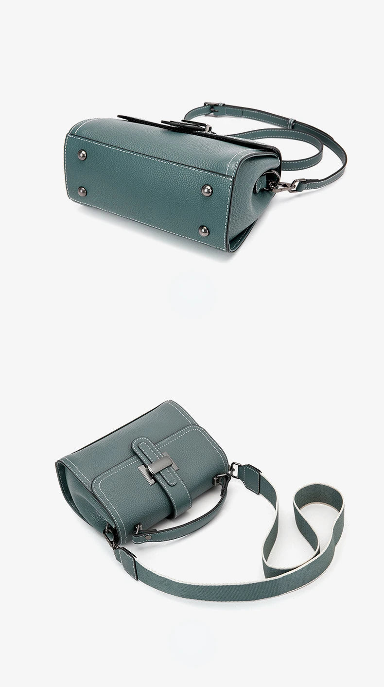 Casual Women Bags Genuine Leather Messenger Bag Cow Leather All-match Single Shoulder Hand-held Square Handbag High Quality