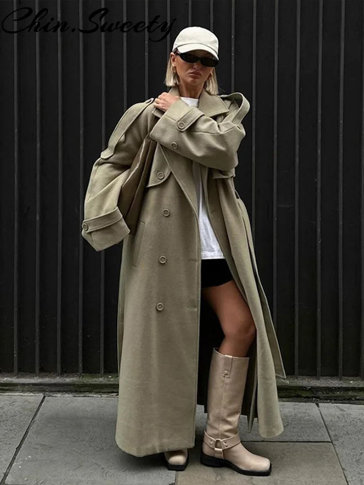 Double-Breasted Long Coat