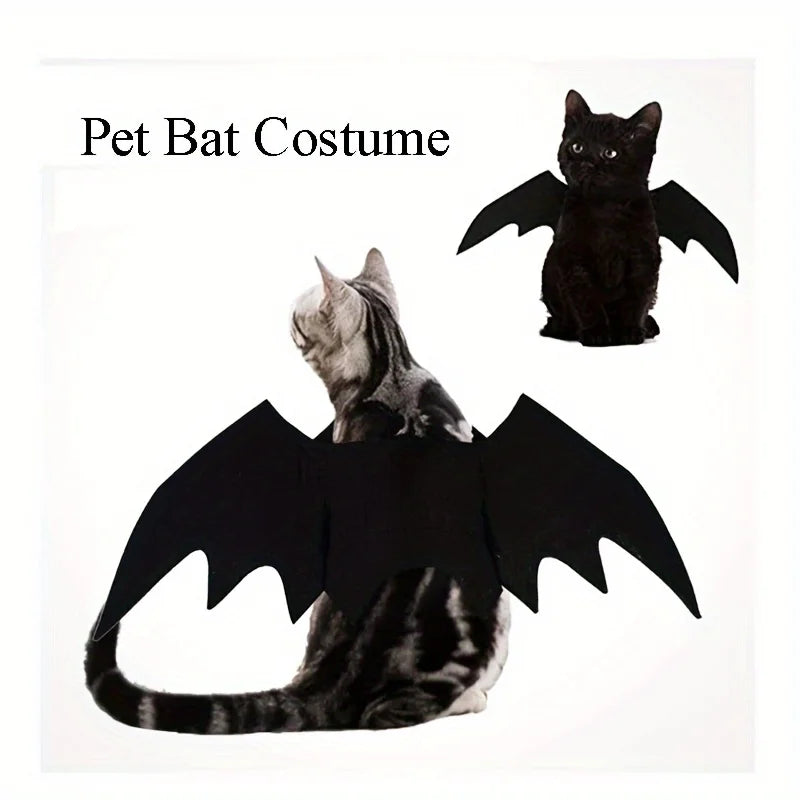 Halloween Party Decor Pet Bat Wings Cosplay Costume Accessory for Cats & Dogs, Halloween Dress‑up Outfit for Puppy Kitten