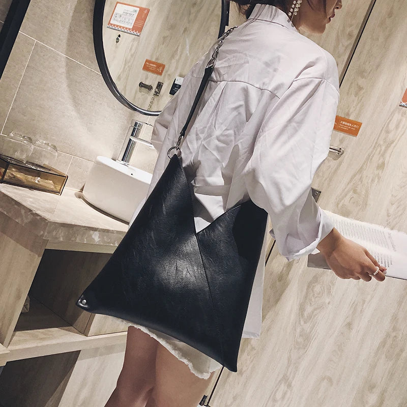 Rivet Chain Hobo Shoulder Bag