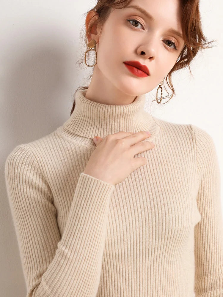 Heliar Women Fall Turtleneck Sweater Knitted Soft Pullovers Cashmere Jumpers Basic Soft Sweaters For Women 2026 Autumn Winter