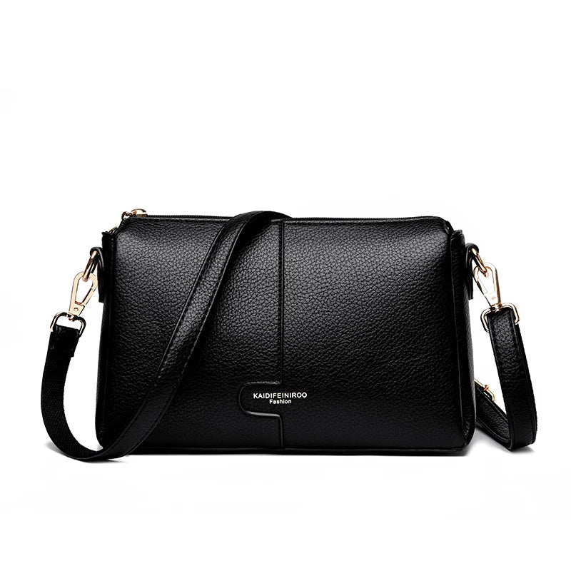 Three-Compartment Tassel Bucket Bag