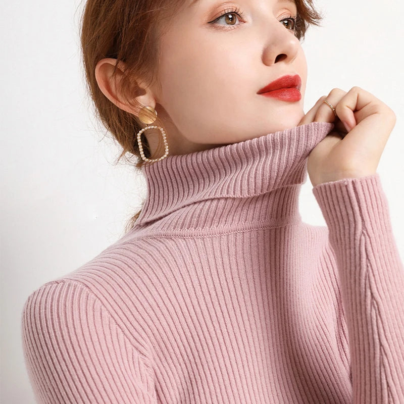 Heliar Women Fall Turtleneck Sweater Knitted Soft Pullovers Cashmere Jumpers Basic Soft Sweaters For Women 2026 Autumn Winter