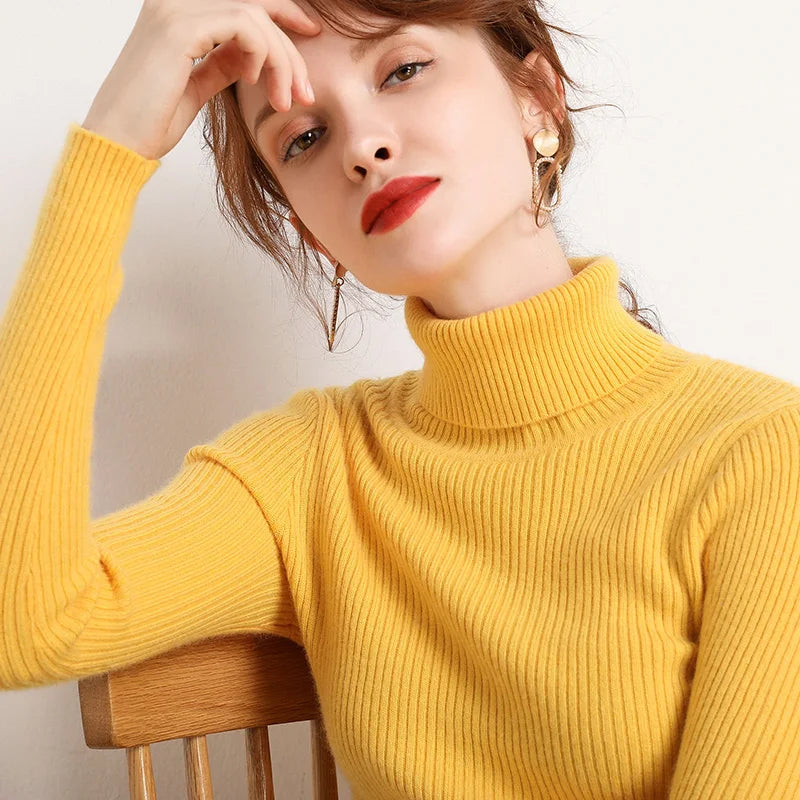 Heliar Women Fall Turtleneck Sweater Knitted Soft Pullovers Cashmere Jumpers Basic Soft Sweaters For Women 2026 Autumn Winter