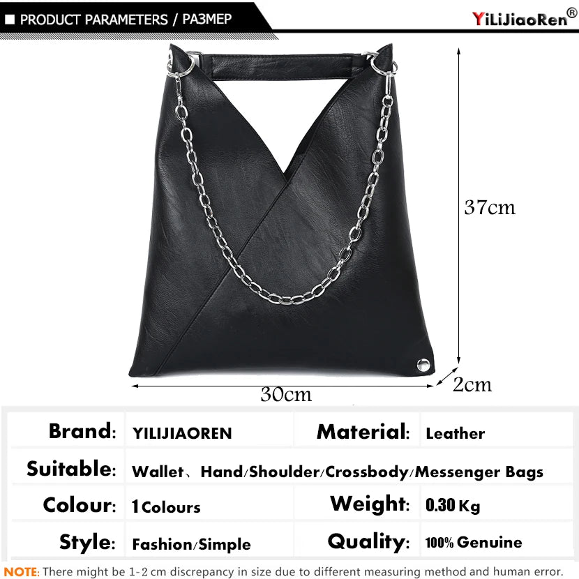 Rivet Chain Hobo Shoulder Bag