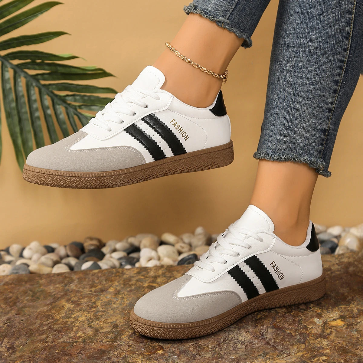 *Spring Autumn Hot Selling Elegant Casual Sports Shoes for Women's Fashion New Round Toe Comfortable Thick Soled Flat Work Shoes