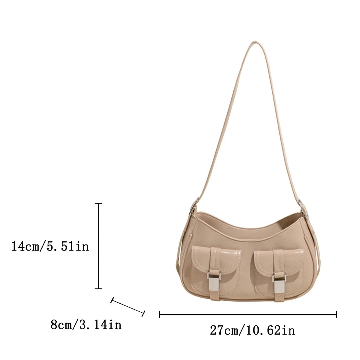 Ladies Shoulder Crossbody Bags PU Leather Women Underarm Bags Solid Color Small Top-handle Bags Purse Female Daily Handbags
