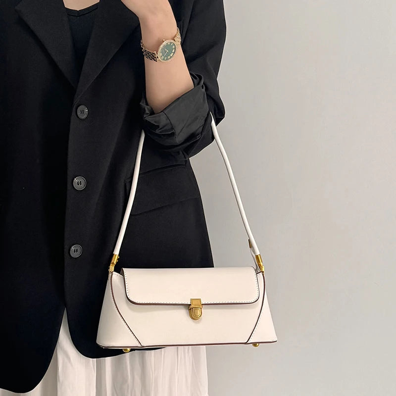 Fashion PU Leather Underarm Shoulder Bags For Women Trend Designer French Style Female Tote Ladies Flap Handbags