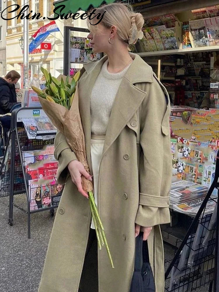 Double-Breasted Long Coat