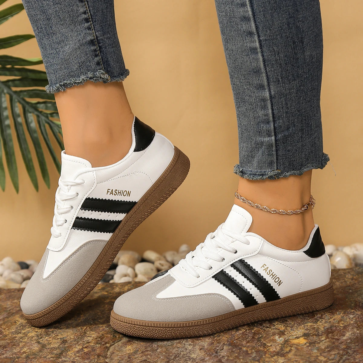 *Spring Autumn Hot Selling Elegant Casual Sports Shoes for Women's Fashion New Round Toe Comfortable Thick Soled Flat Work Shoes