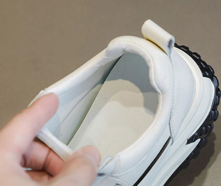 Fujin 3 inch 7cm Genuine Leather Platform Wedge Fashion Women fall winter Chunky Sneakers Heel Shoes Breathable Comfortable