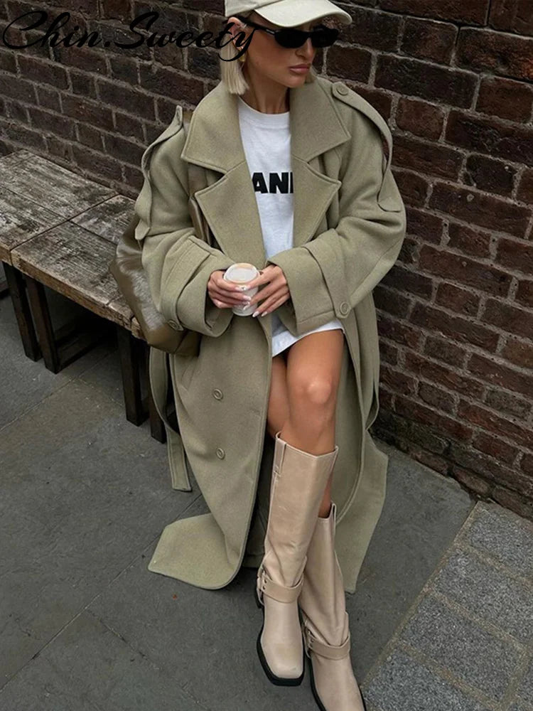 Double-Breasted Long Coat