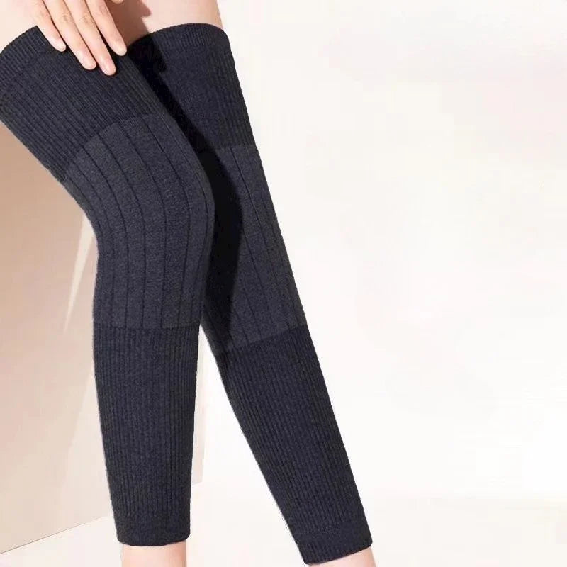1 Pair Thick Warm Wool Kneepad Leg Guard Cashmere Knee Protector Windproof Coldproof Leg Warmers Women Men KneeCap Leg Sleeves