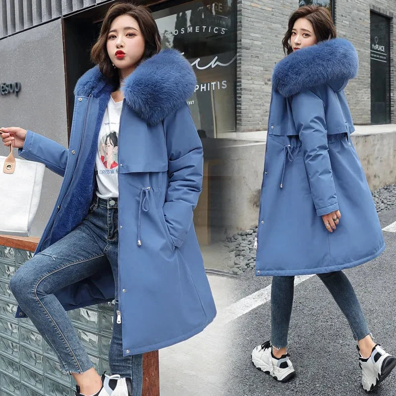 Long Hooded Padded Winter Parka