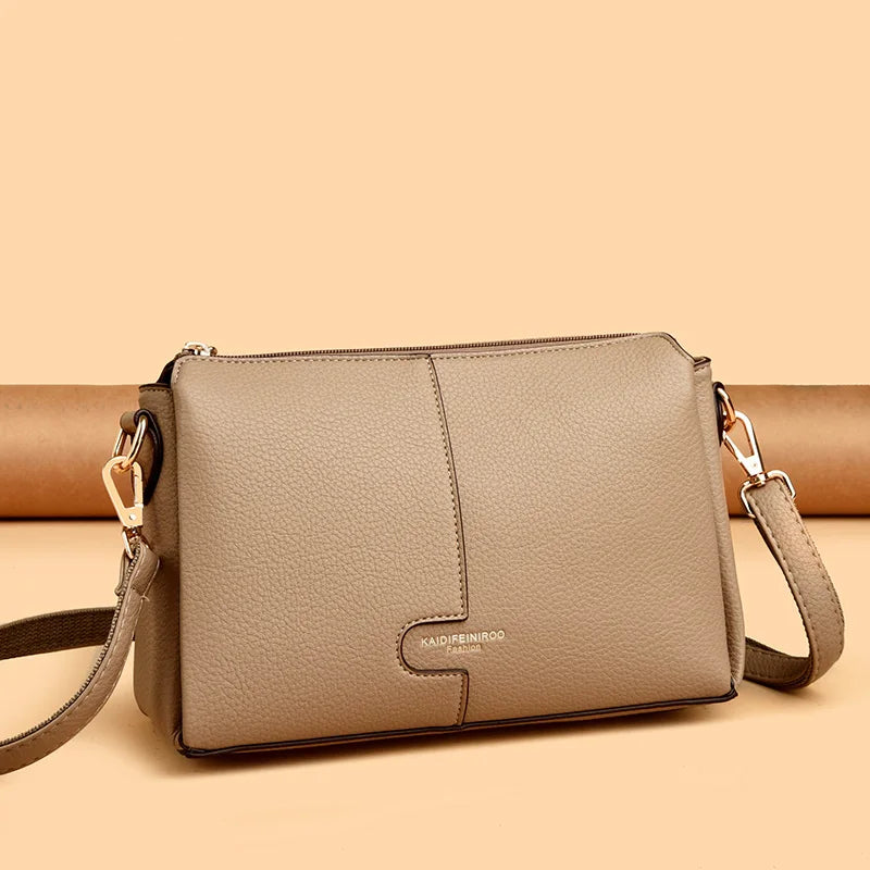 Three-Compartment Tassel Bucket Bag
