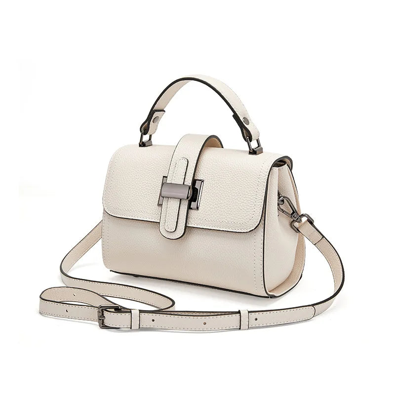 Casual Women Bags Genuine Leather Messenger Bag Cow Leather All-match Single Shoulder Hand-held Square Handbag High Quality