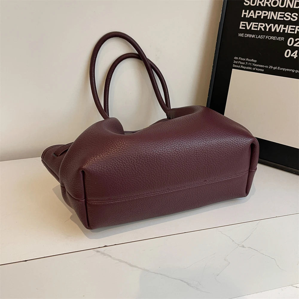 MOODS Lychee Pattern Underarm Shoulder Bags For Women Soft PU Leather Large Capacity Mini Tote Bag 2025 Luxury Designer Handbags