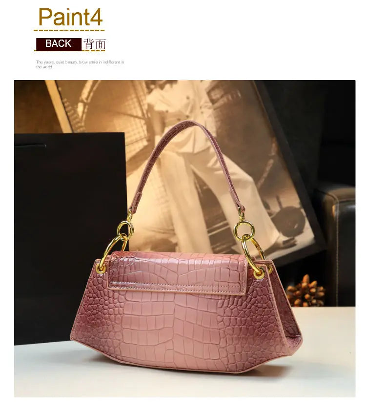 Designer Brand's New Stone Print Design Underarm Leather Shoulder Crossbody Bags for Women Сумка Женская