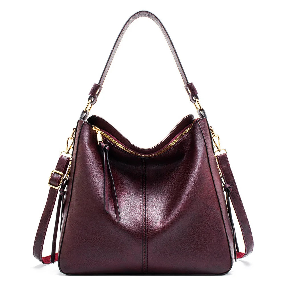 Vintage Faux Leather Hobo Shoulder Bag