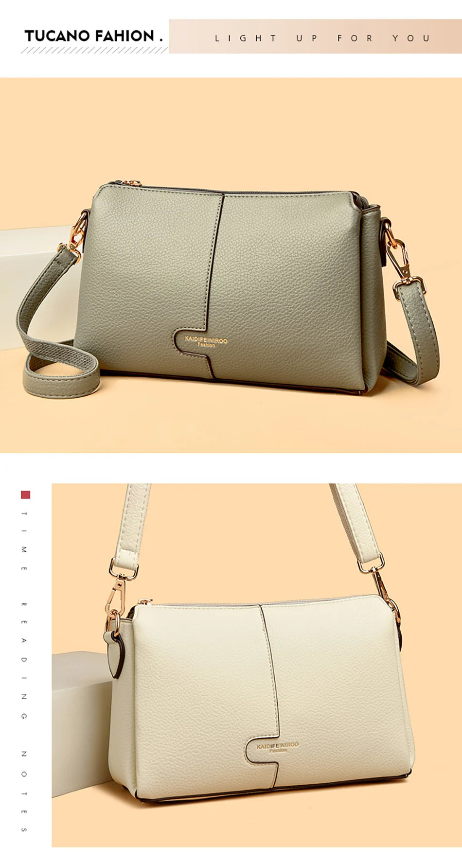 Three-Compartment Tassel Bucket Bag