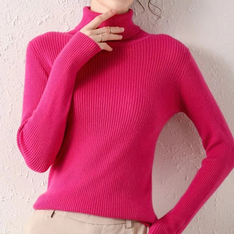Heliar Women Fall Turtleneck Sweater Knitted Soft Pullovers Cashmere Jumpers Basic Soft Sweaters For Women 2026 Autumn Winter