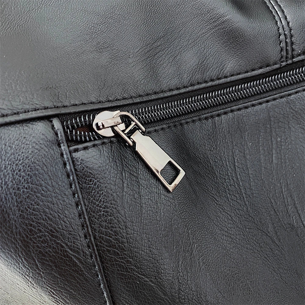 Moods Oversized Black Shoulder Bags For Women Luxury Soft Leather Large Capacity Shopper Totes Dual-strap Big Crossbody Bag 2023