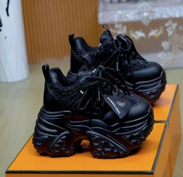 Dad Shoes Women's 2025 Spring and Autumn New Sponge Cake Sports and Leisure Shoes