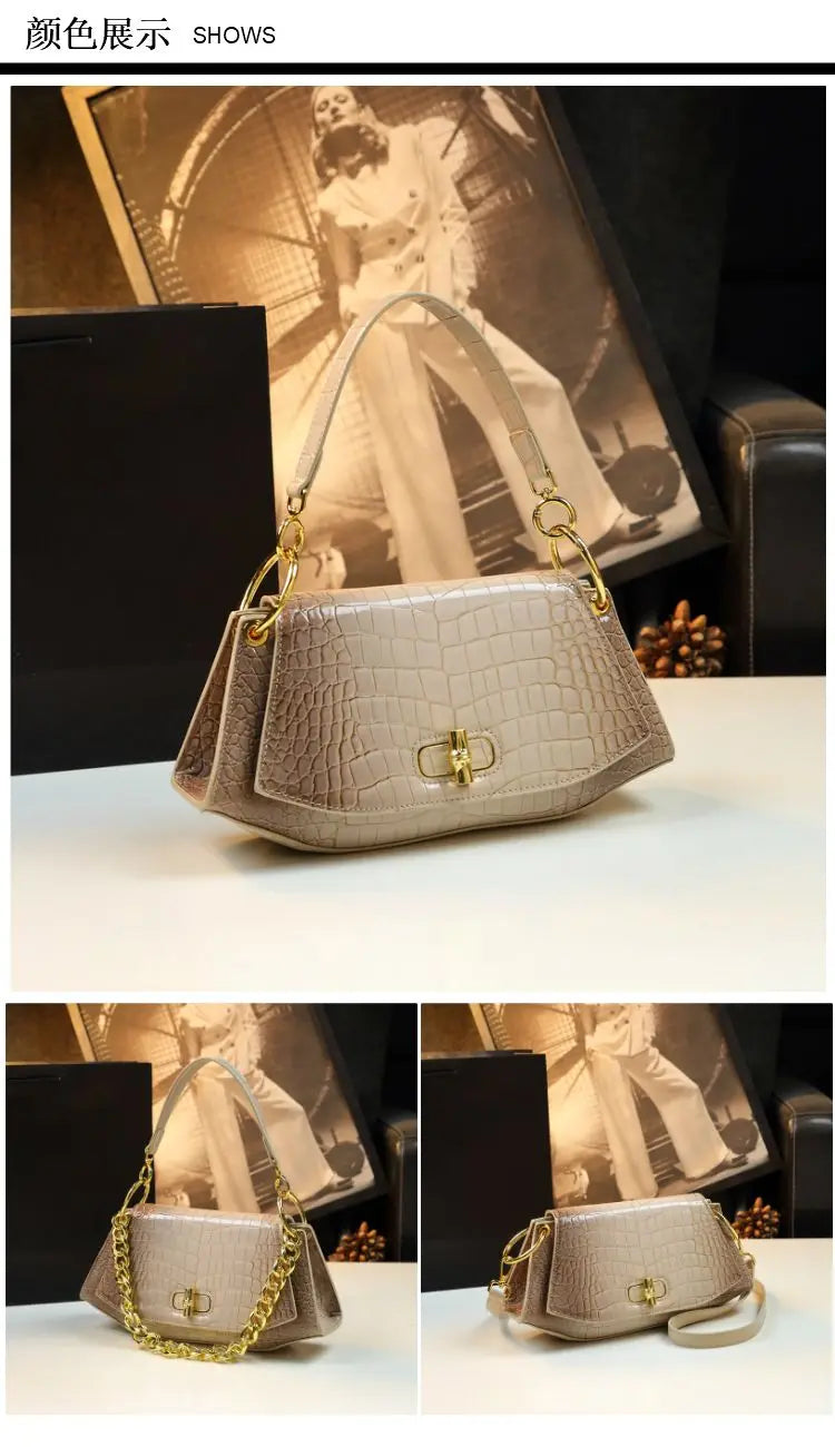 Designer Brand's New Stone Print Design Underarm Leather Shoulder Crossbody Bags for Women Сумка Женская