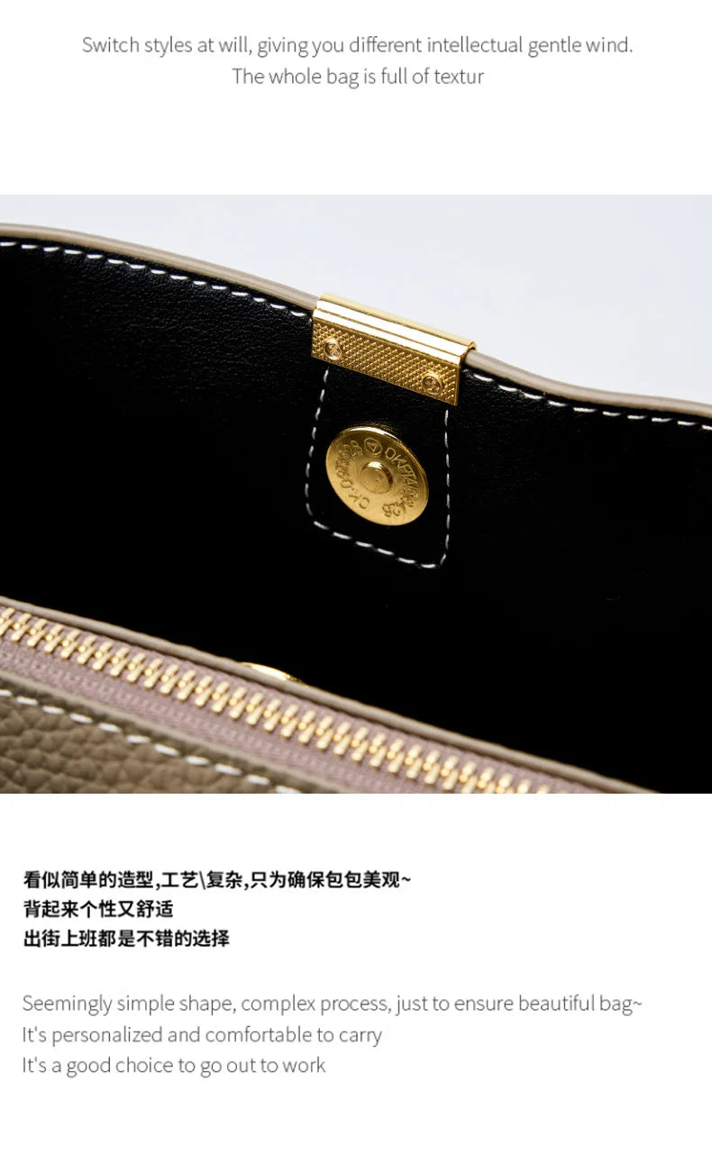 YANATARI Genuine Leather Woman Bag Shoulder Bag Handbags Crossbody Bag Luxury Designer Minimalism Bag Cattle Leather Grey