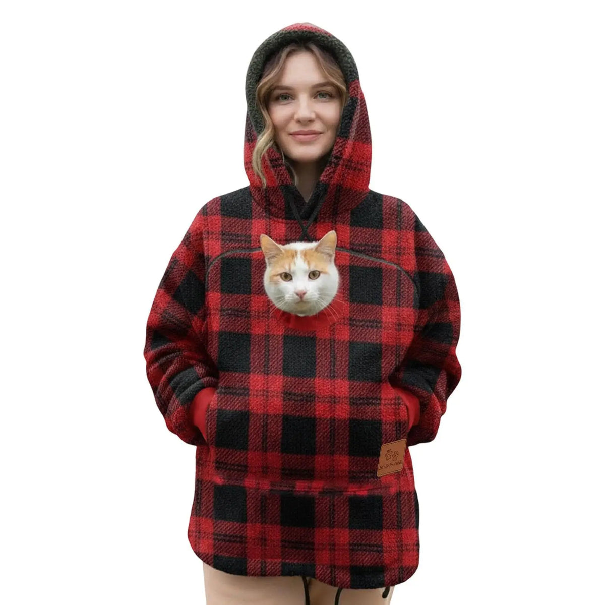 Fleece Hooded Kangaroo-Pocket Sweatshirt