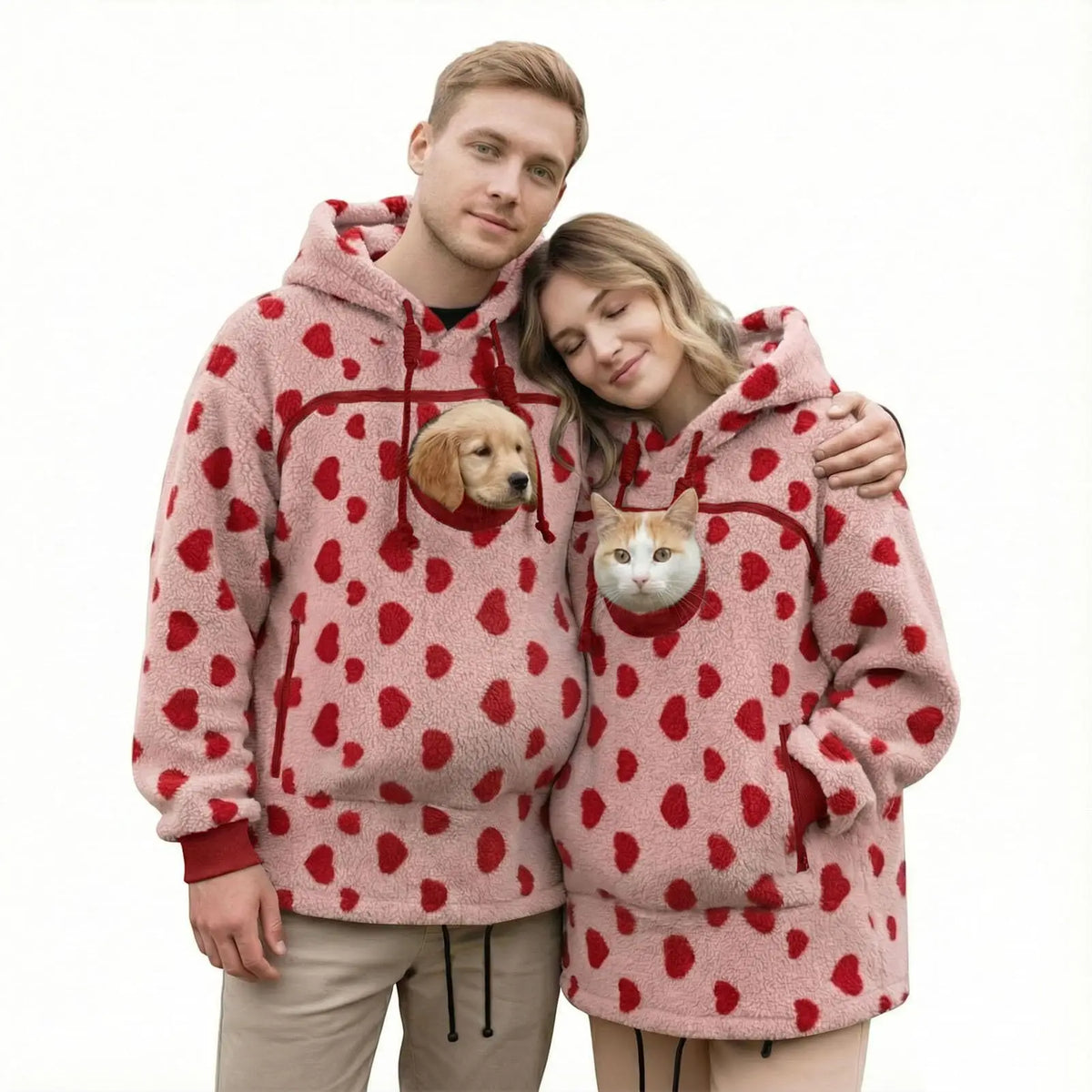 Fleece Hooded Kangaroo-Pocket Sweatshirt