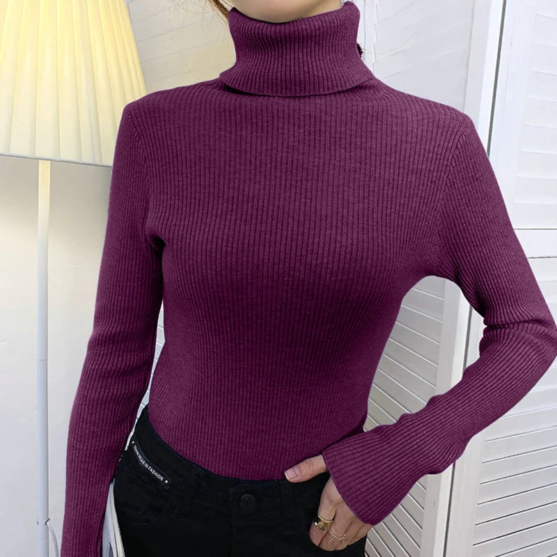 Heliar Women Fall Turtleneck Sweater Knitted Soft Pullovers Cashmere Jumpers Basic Soft Sweaters For Women 2026 Autumn Winter