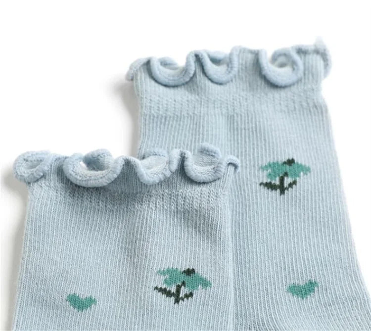 Lawadka 0-5T 5Pairs/set Kids Girl Socks Cotton Print Baby Socks for Girls Fashion Soft Toddler Children's Sock Spring Autumn New