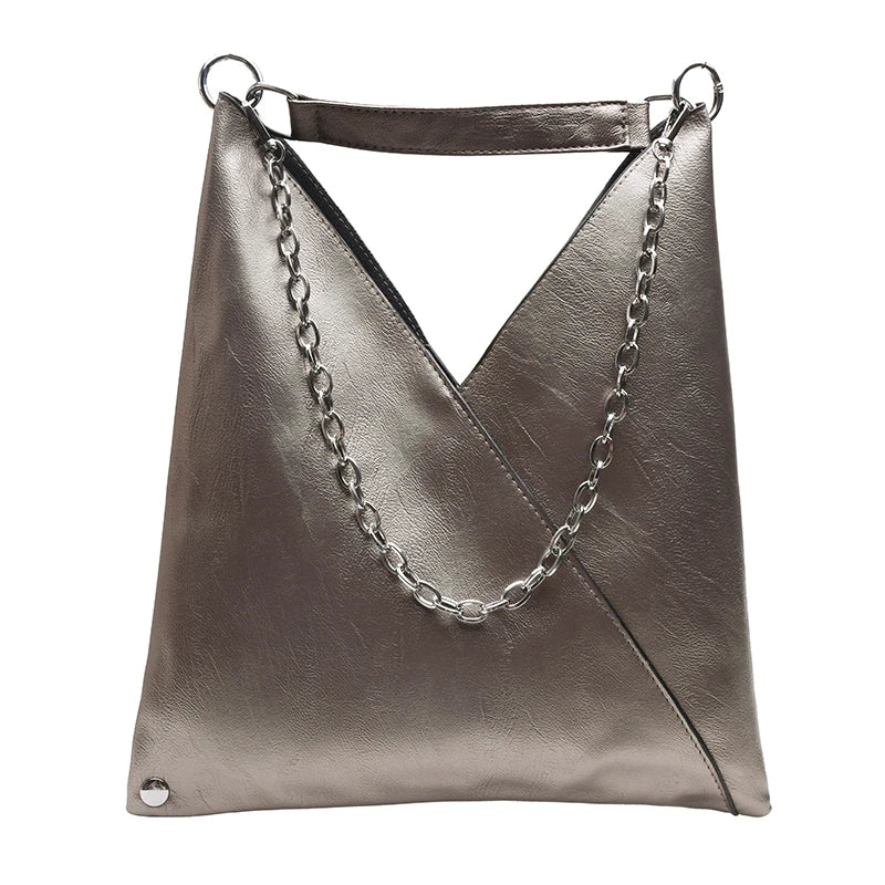 Rivet Chain Hobo Shoulder Bag